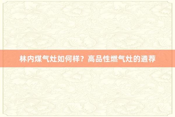 林内煤气灶如何样？高品性燃气灶的遴荐